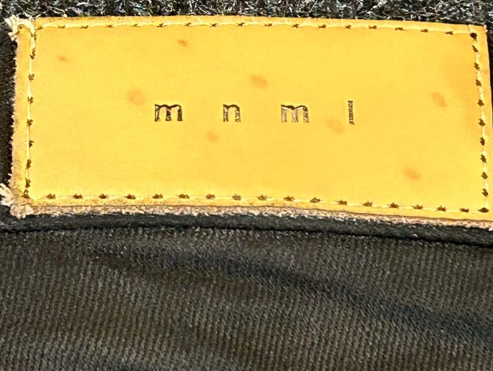 mnml Waxed Black Denim Skinny Jeans with Zipper Cuffs